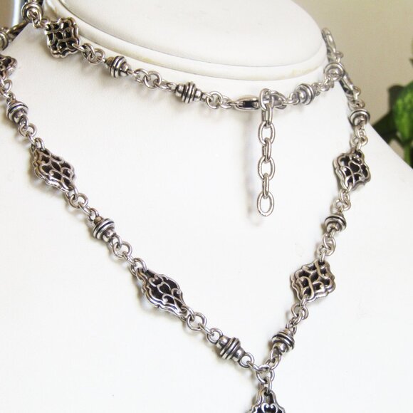 Brighton 30" Long Tassle Necklace Silver - Picture 2 of 4